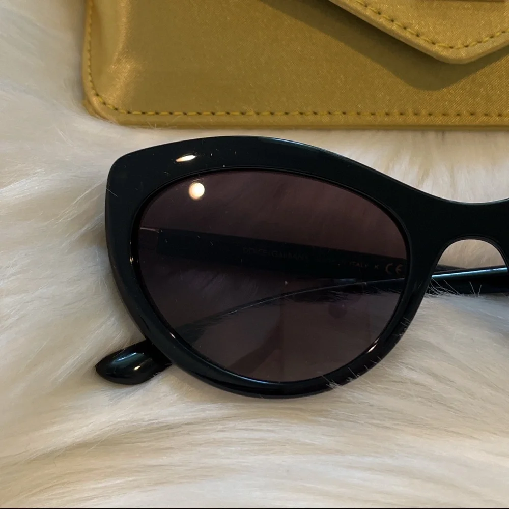Dolce & Gabbana #6124 Black/ Light Grey Ombré lens Cat Eye Sunglasses - Picture 7 of 16